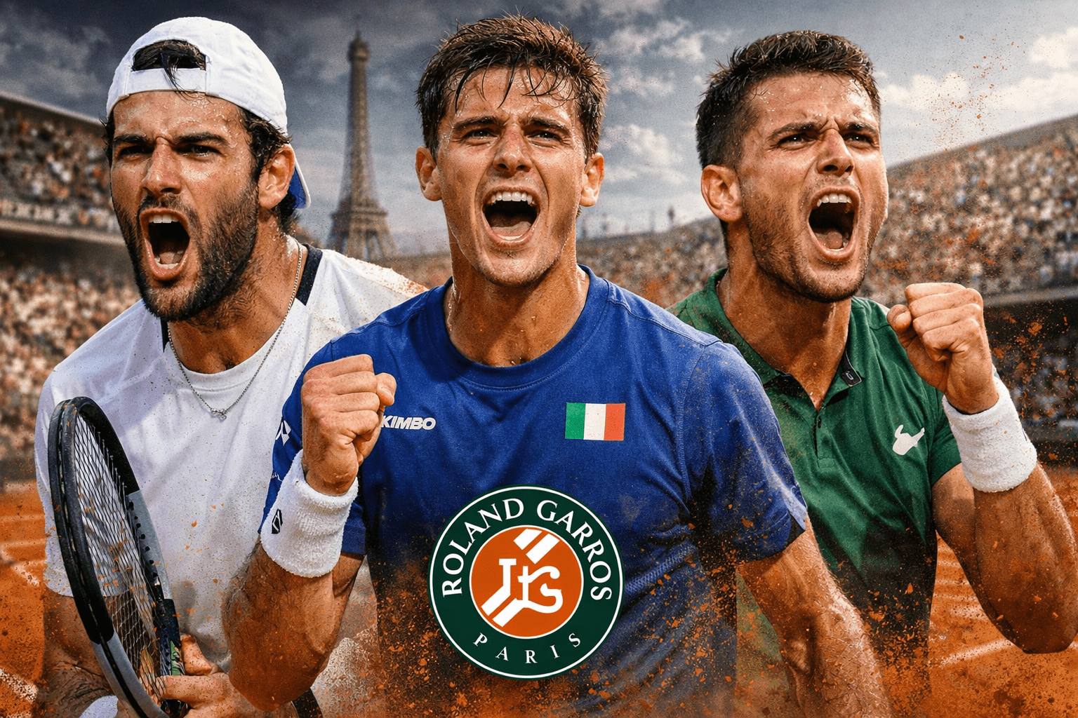 Il Ruggito Italiano a Parigi: Berrettini ed Arnaldi leggendari in cinque ore, Cobolli inarrestabile. L’Italia fa tre su tre e riscrive la storia al Roland Garros!
